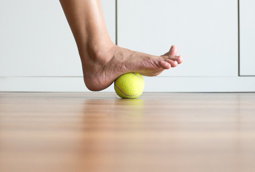 Why is Plantar Fasciitis so Hard to Heal? - Tennis Ball Stretch